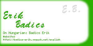 erik badics business card